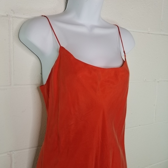 J. CREW Gwyneth cupro blend long slip dress wildfire orange - Picture 11 of 13